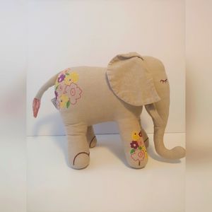 100%Cotton Embroidered Elephant Stuffed Toy
